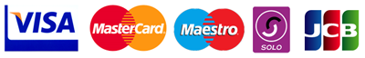 We accept: Mastercard, Electron, JCB, Mastercard, Solo, Visa & Visa Debit